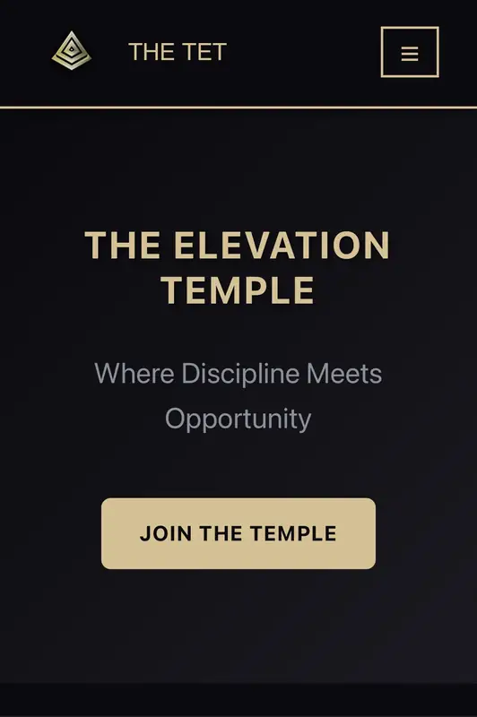The Elevation Temple - Hero landing page