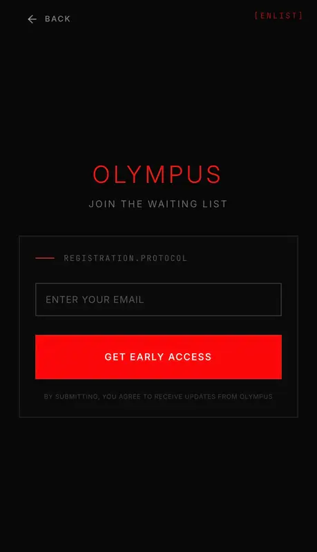Olympus - Early access signup
